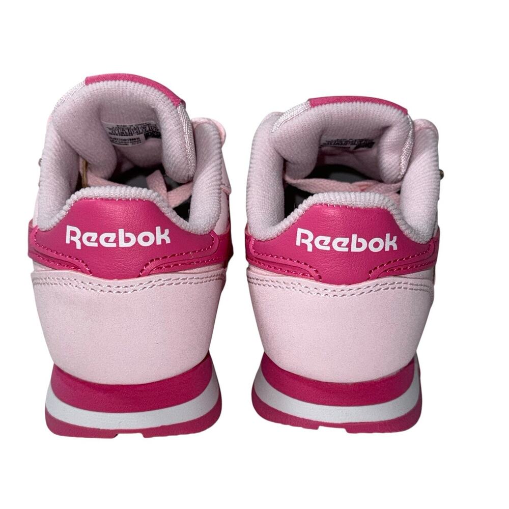 Reebok Running course Pink Girls Classics leather shoes SZ/11 - Picture 11 of 15